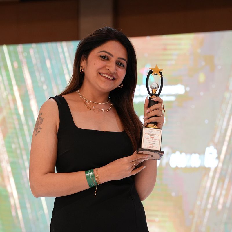 Sonal Bhatia receiving the Fitness Coach of the Year Excellence Award, January 2026